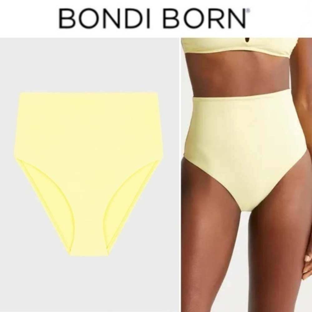 BONDI BORN Faith High Waist Bikini Bottoms in Lemonade M 150$